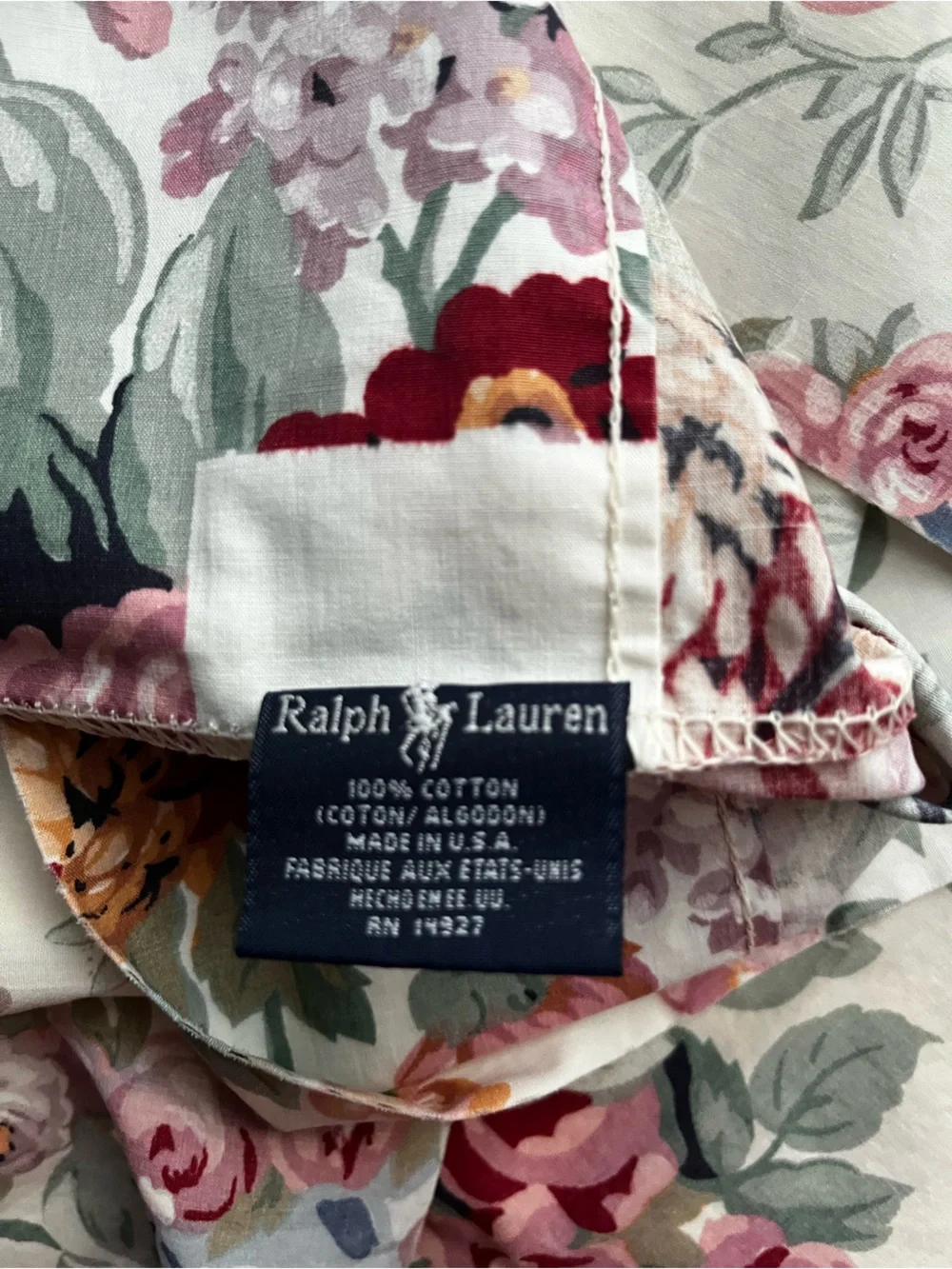Ralph Lauren Allison Vintage 90's Floral Standard Pillowcase